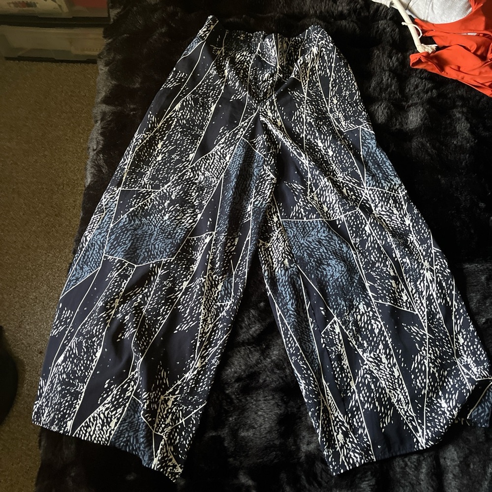 Abstract Patterned Wide-Leg Pants